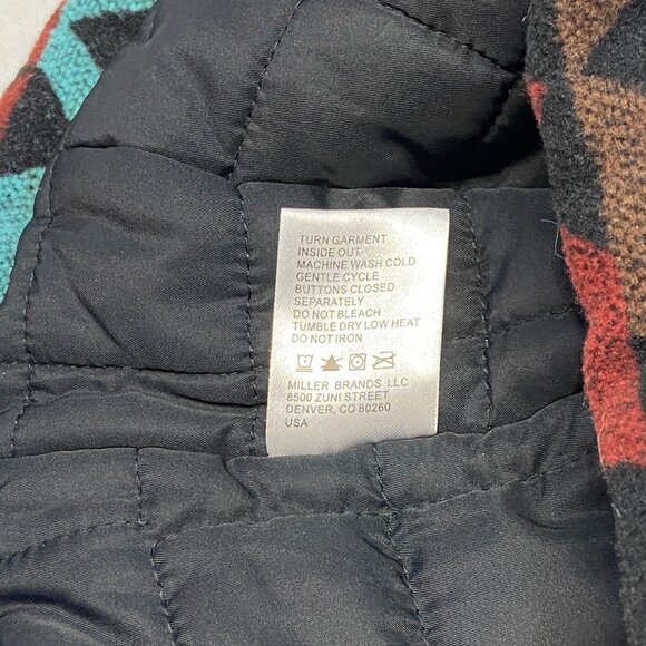 Cruel Denim Aztec Southwest Blanket Print Puff Lined Jacket Concho Western Boho - Picture 12 of 12